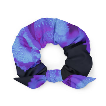 Purple Black Recycled Scrunchie