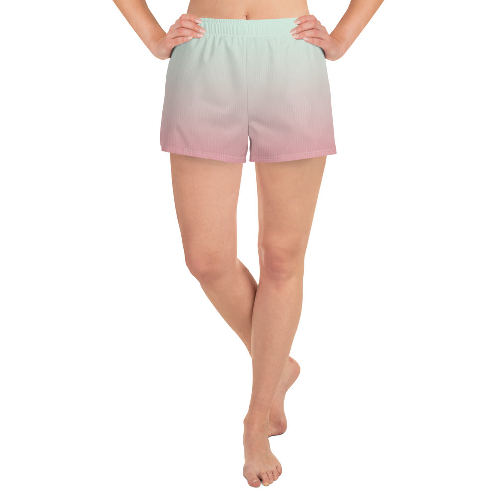 Gradient Pink Women’s Recycled Athletic Shorts